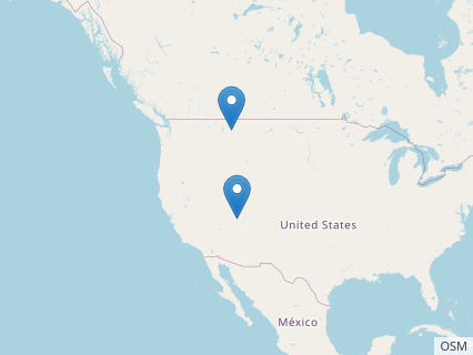 Locations where Acristavus fossils were found.