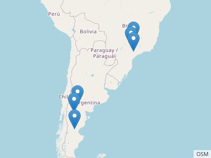 Locations where Aeolosaurus fossils were found.