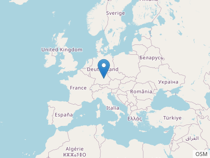 Locations where Anurognathus fossils were found.