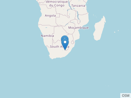 Locations where Blikanasaurus fossils were found.