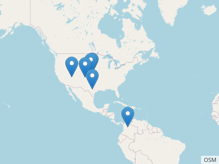 Locations where Brachauchenius fossils were found.