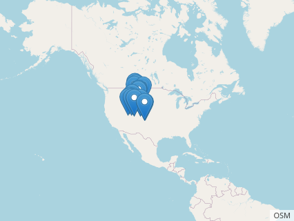 Locations where Camptosaurus fossils were found.