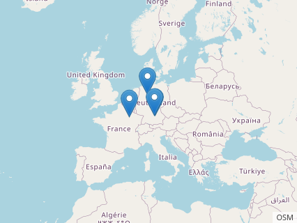 Locations where Ctenochasma fossils were found.