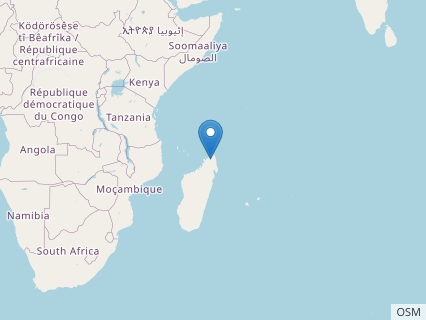 Locations where Dahalokely fossils were found.