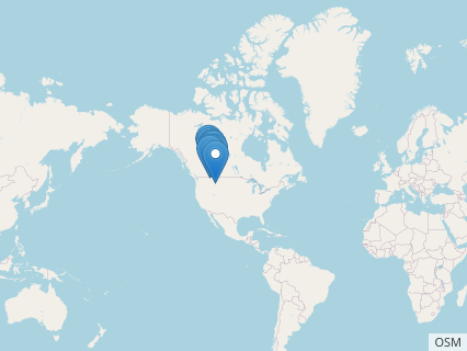 Locations where Euoplocephalus fossils were found.