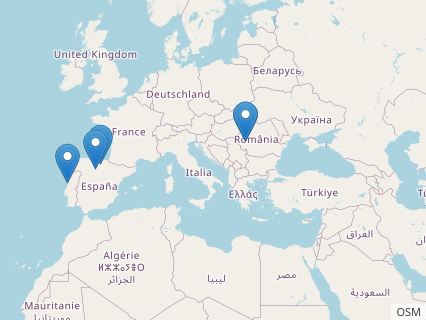 Locations where Euronychodon fossils were found.