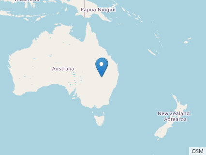 Locations where Fulgurotherium fossils were found.