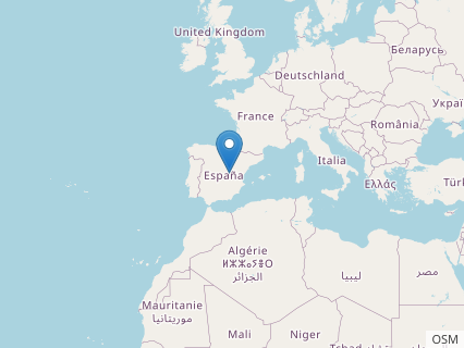 Locations where Iberomesornis fossils were found.