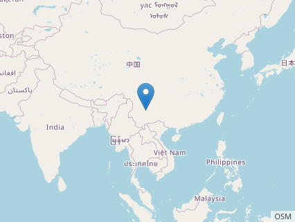 Locations where Kunmingosaurus fossils were found.