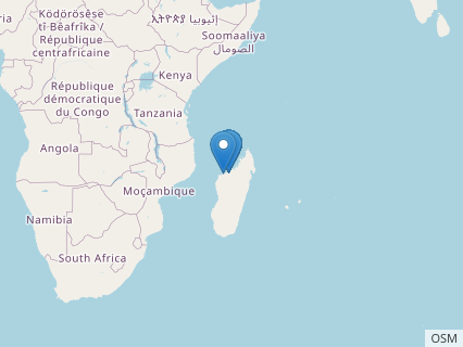 Locations where Majungasaurus fossils were found.