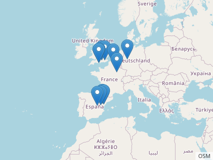 Locations where Mantellisaurus fossils were found.