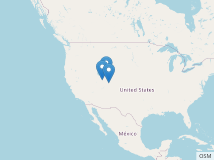 Locations where Marshosaurus fossils were found.