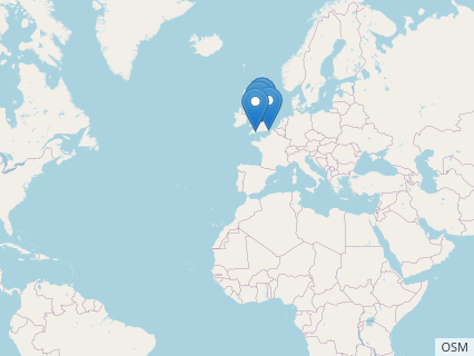 Locations where Muraenosaurus fossils were found.