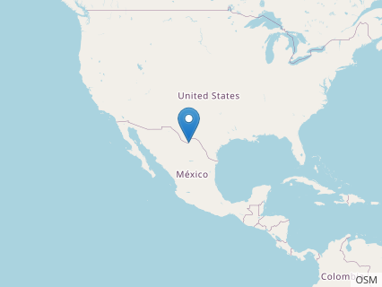 Locations where Muzquizopteryx fossils were found.