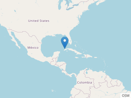 Locations where Nesodactylus fossils were found.