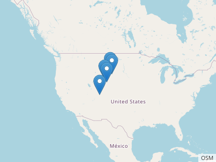 Locations where Othnielia fossils were found.