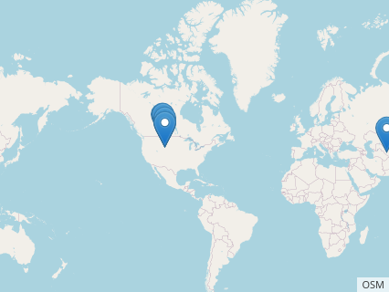 Locations where Pectinodon fossils were found.