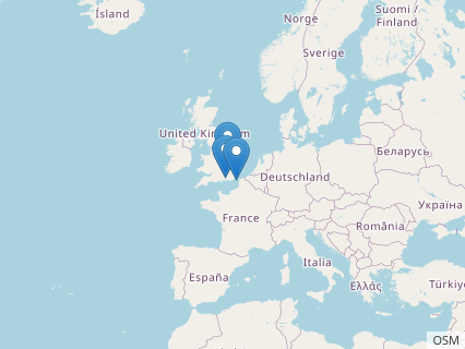 Locations where Pelorosaurus fossils were found.