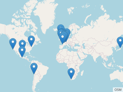 Locations where Plesiosaurus fossils were found.