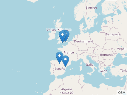 Locations where Polacanthus fossils were found.