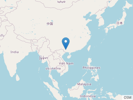 Locations where Qingxiusaurus fossils were found.