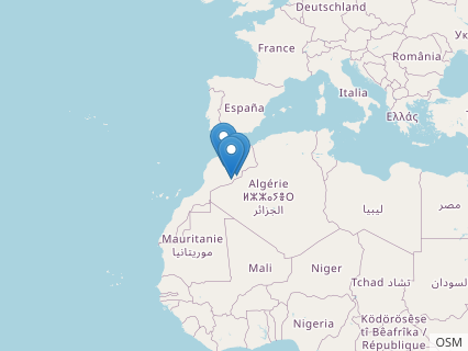 Locations where Rebbachisaurus fossils were found.