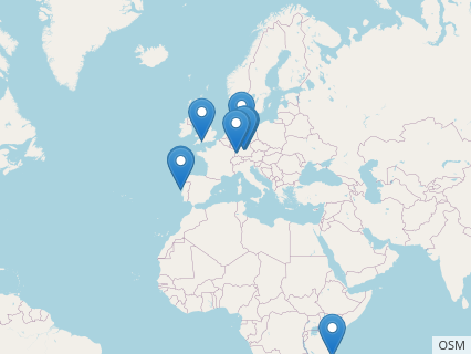 Locations where Rhamphorhynchus fossils were found.