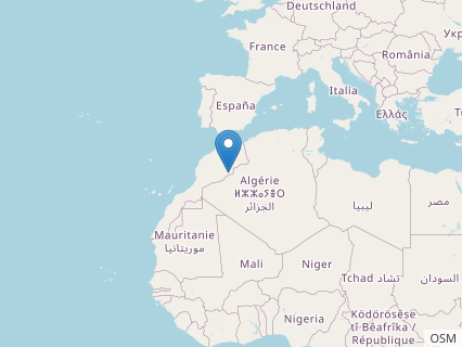 Locations where Sauroniops fossils were found.