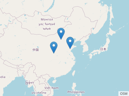 Locations where Shantungosaurus fossils were found.