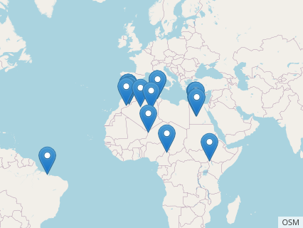 Locations where Spinosaurus fossils were found.