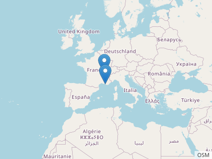 Locations where Tarascosaurus fossils were found.