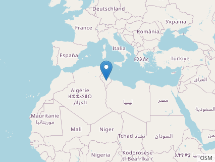 Locations where Tataouinea fossils were found.