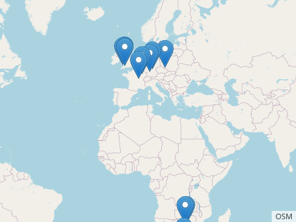 Locations where Thecodontosaurus fossils were found.