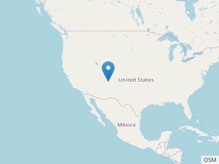 Locations where Titanoceratops fossils were found.