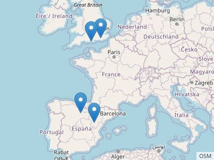 Locations where Valdosaurus fossils were found.