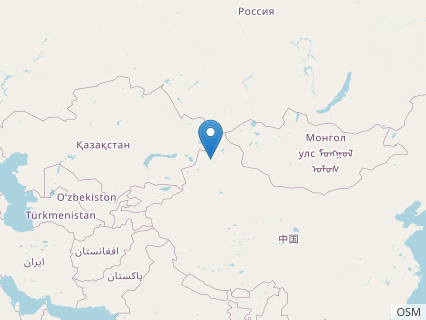 Locations where Xinjiangovenator fossils were found.