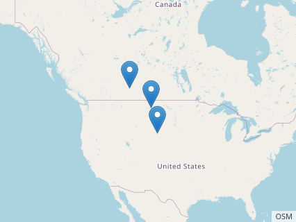 Locations where Zapsalis fossils were found.