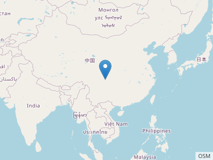 Locations where Zizhongosaurus fossils were found.